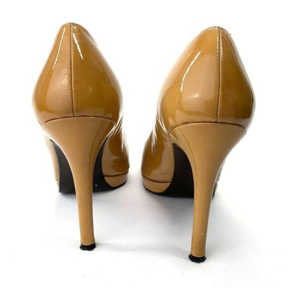 Stuart Weitzman Adobe Aniline Platswoon Nearly Nude Patent Leather Pumps Sz 8.5 - Picture 8 of 13